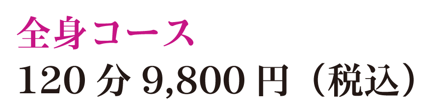 全身コース120分9,800円（税込）