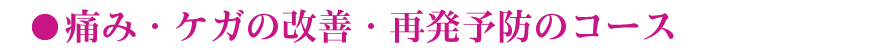痛み・ケガの改善・再発予防のコース